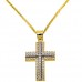 Χρυσός μασίφ σταυρός Κ14 με αλυσίδα